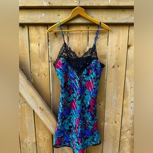 Vintage Mini Dress Nightgown 90s Lingerie Carrie Bradshaw Floral Slumber Party🌀